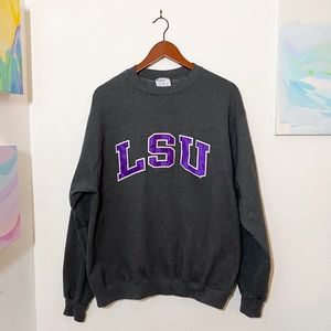 EUC Champion LSU Fleece Crewneck Sweatshirt - Gray